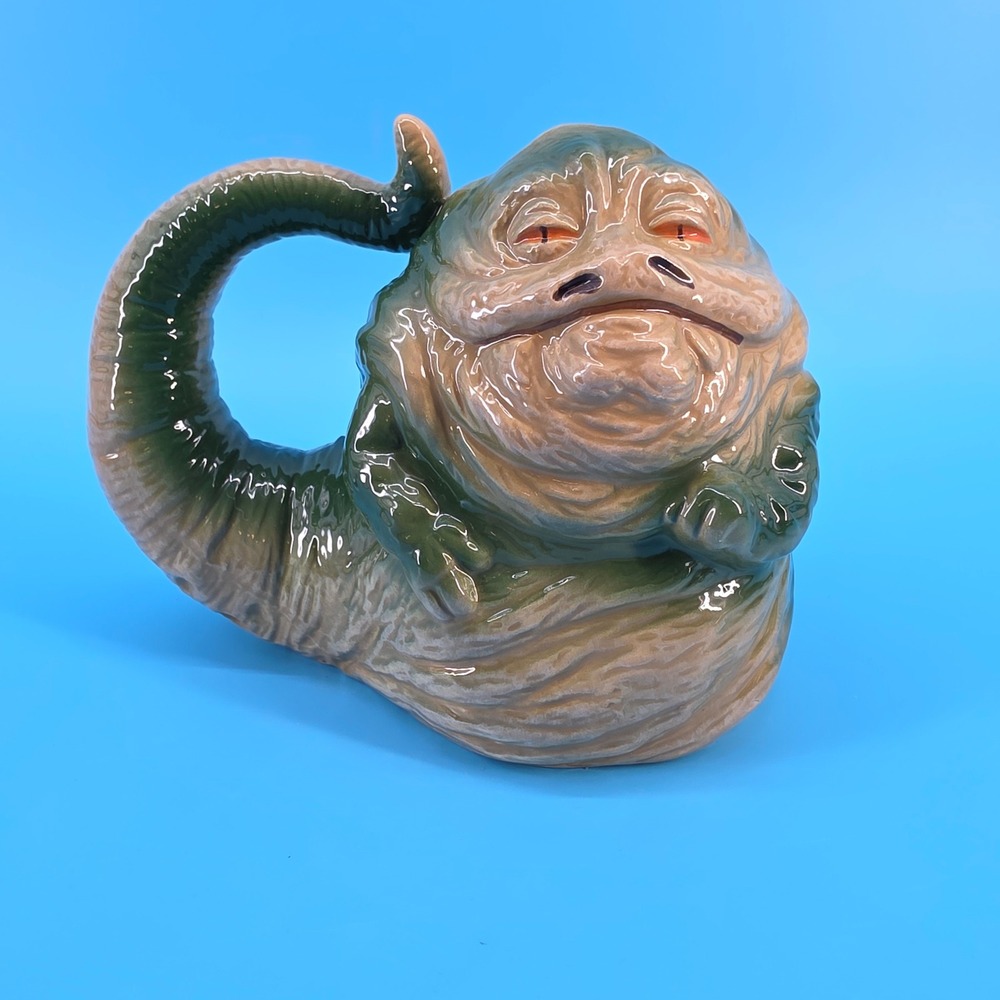 Star‎ Wars Jabba the Hutt Sculpted Ceramic Mug Vandor Bioworld Green Tan 2021